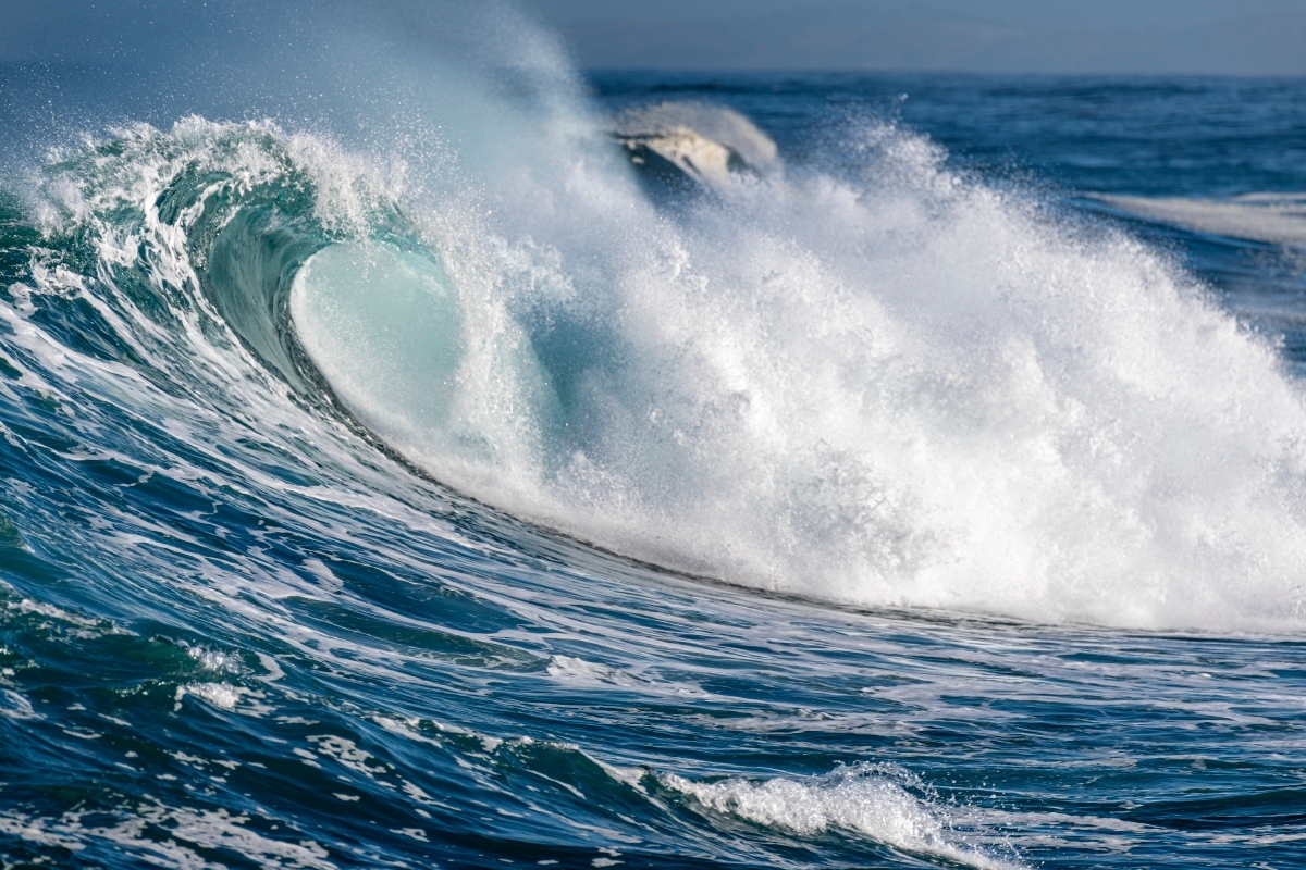 Close-up of a wave crashing