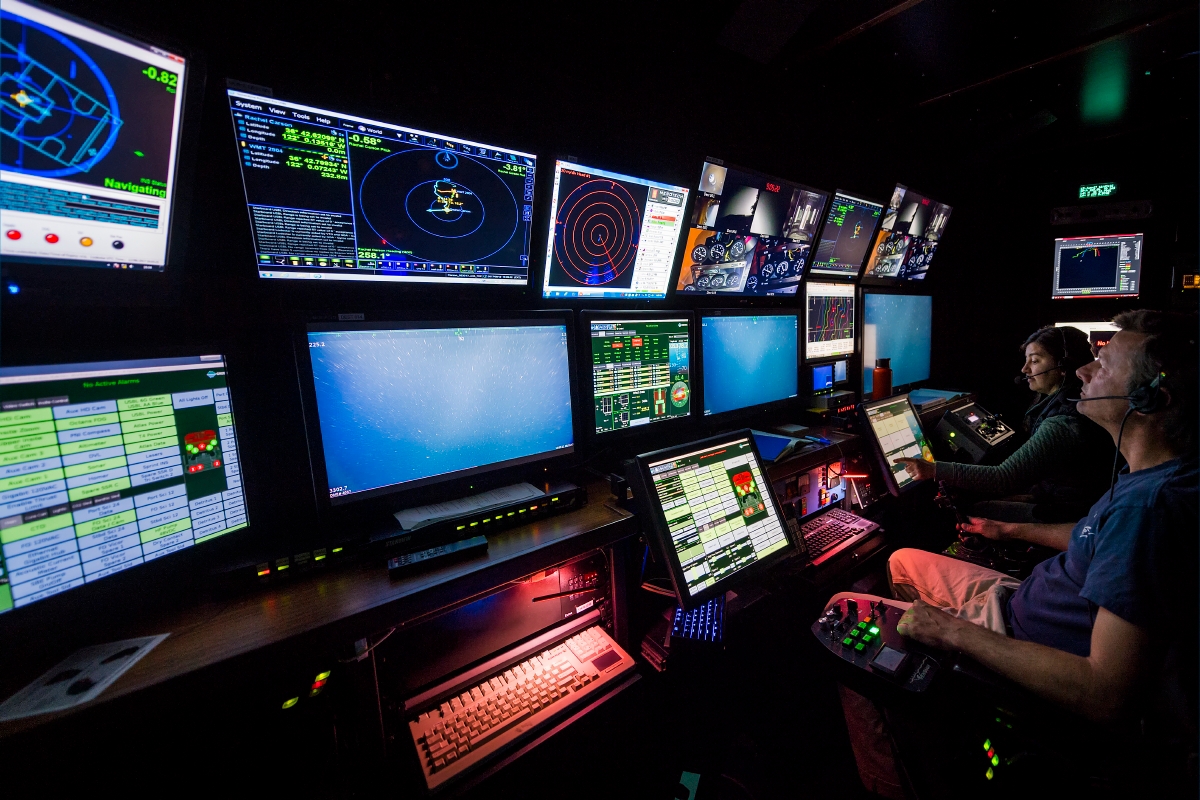 Monitors and controls for MBARI's un-manned submersible
