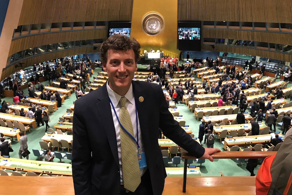 Josh Madeira at the UN Headquarters
