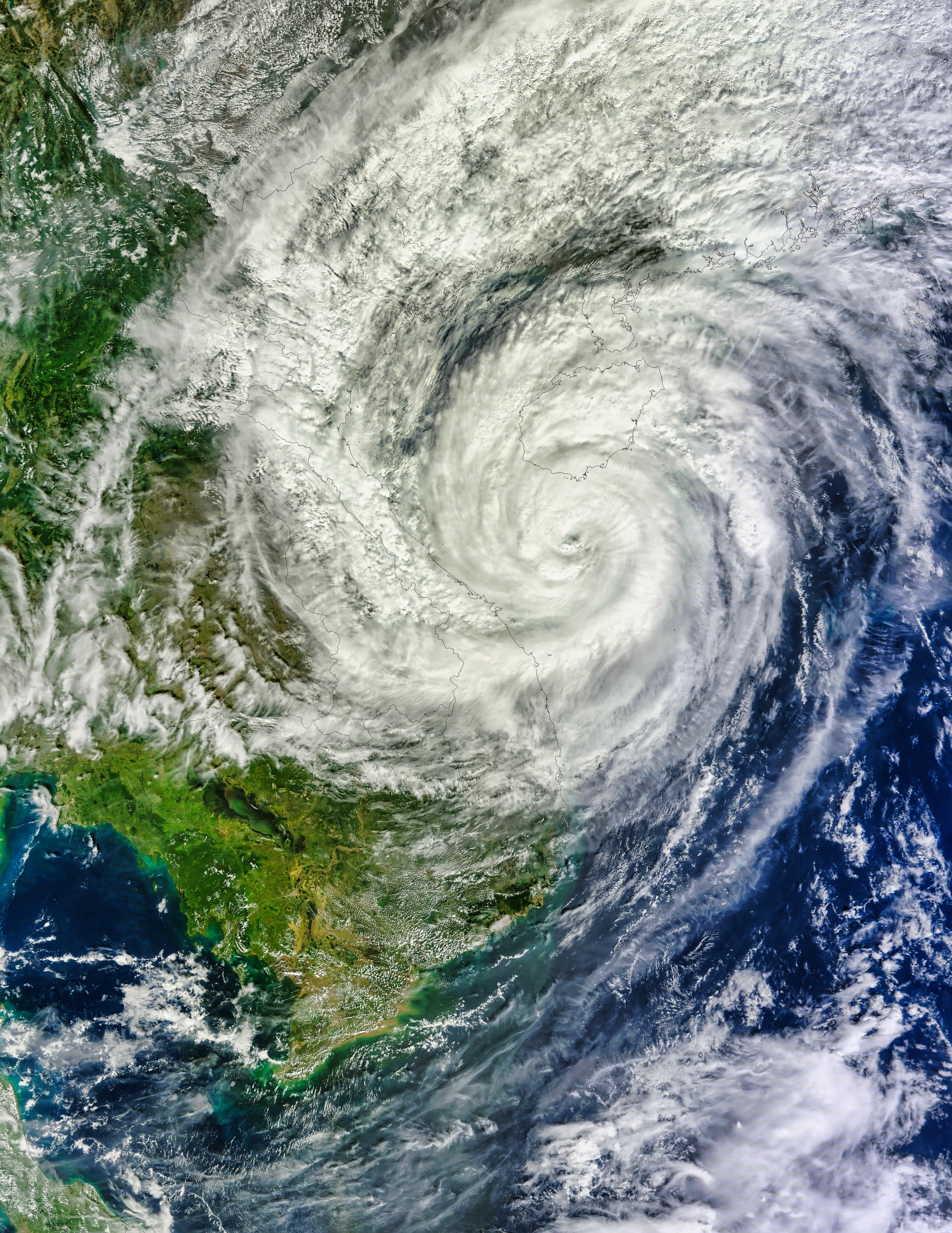 Typhoon Haiyan Approaches Vietnam. The Terra satellite captured this image of Typhoon Haiyan approaching Vietnam on November 10, 2013. Elements of this image furnished by NASA.
