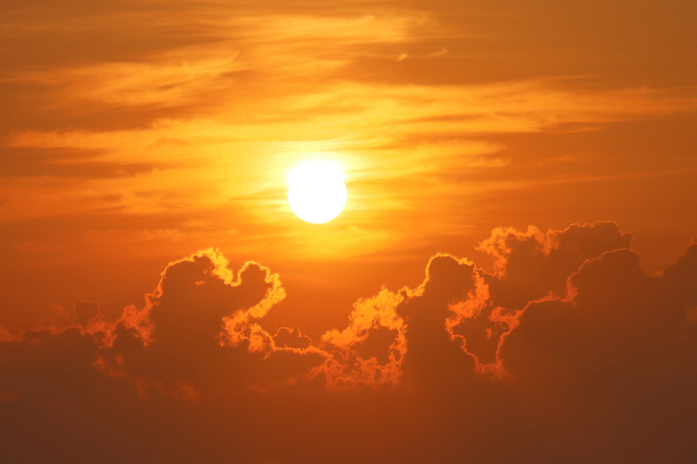 Sun in a cloudy sky