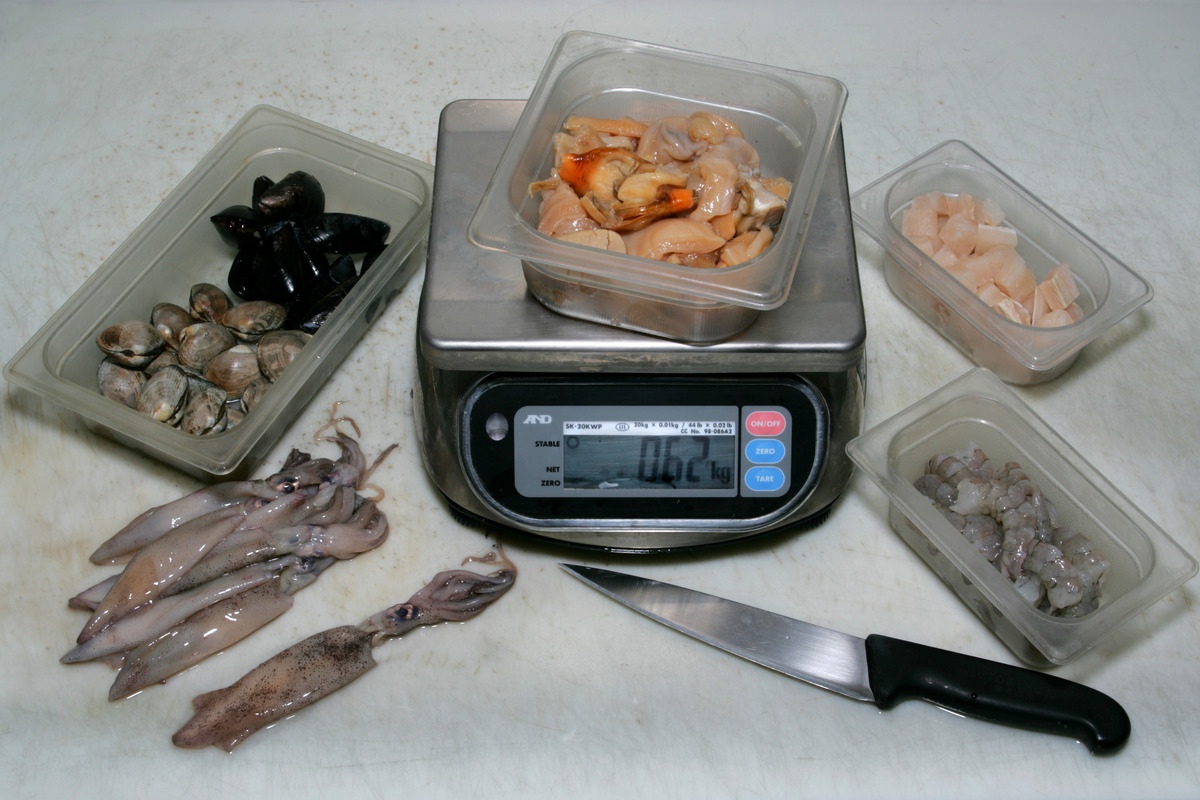 An example of the different types of seafood you would find in the food room