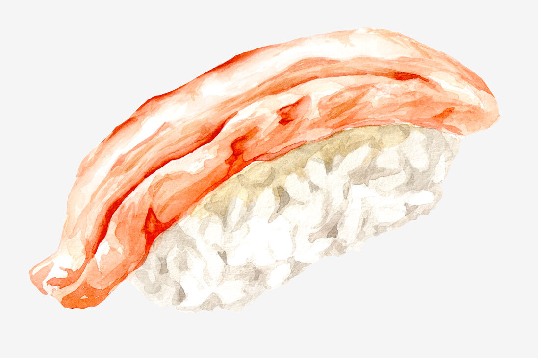 Illustration of sushi with Crab